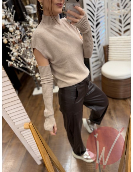 Maglia Manicotti Gwen Beige