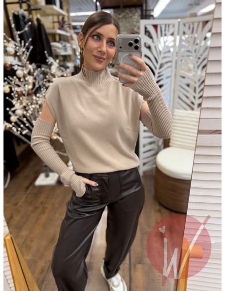 Maglia Manicotti Gwen Beige