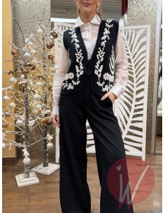 Gilet Fleur Nero