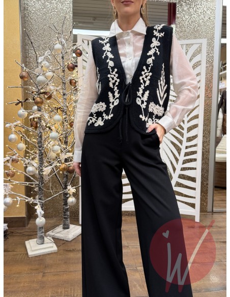 Gilet Fleur Nero