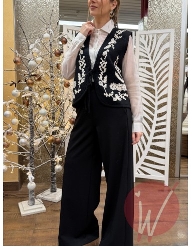 Gilet Fleur Nero