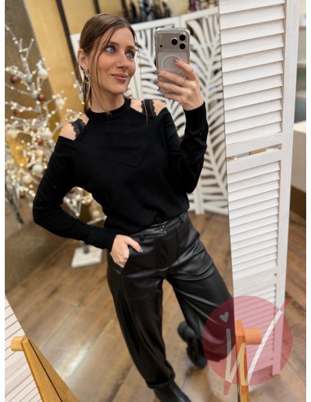 Maglia Scarlett CutOut Nero