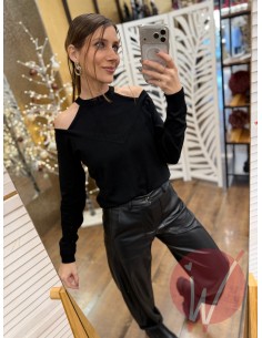 Maglia Scarlett CutOut Nero