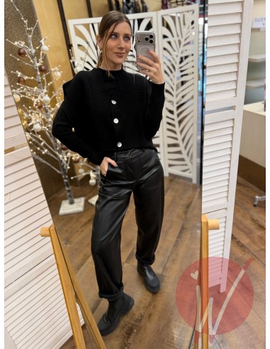 Gilet Crop Harper Nero