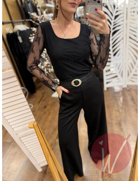 Top Pizzo Elodie Nero