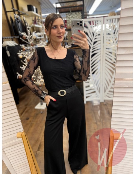 Top Pizzo Elodie Nero