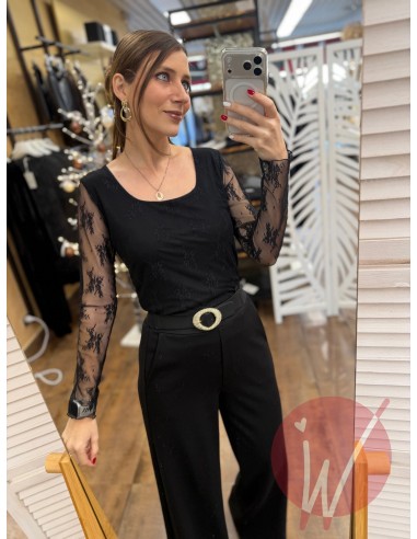 Top Pizzo Elodie Nero