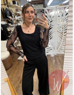 Top Pizzo Elodie Nero