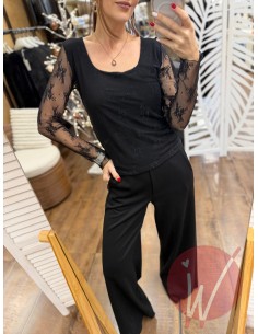 Top Pizzo Elodie Nero 2