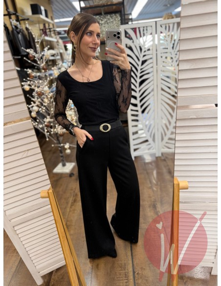 Pantalone Palazzo Paris Nero