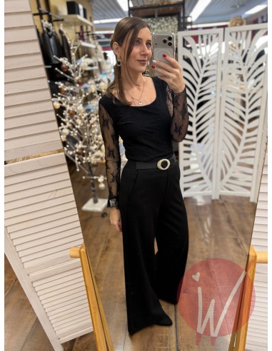 Pantalone Palazzo Paris Nero