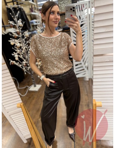 Top Paillettes Thalia Oro