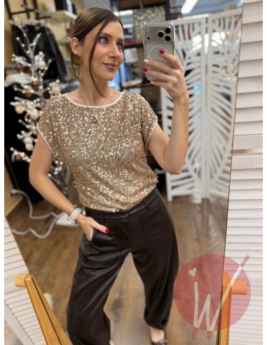 Top Paillettes Thalia Oro