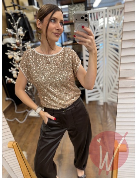 Top Paillettes Thalia Oro