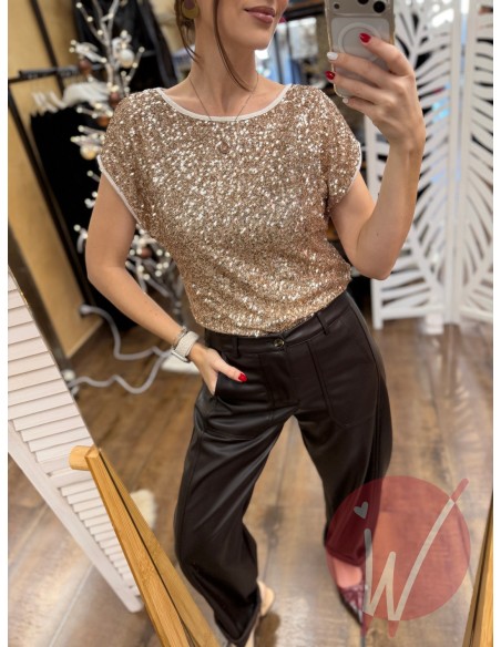 Top Paillettes Thalia Oro