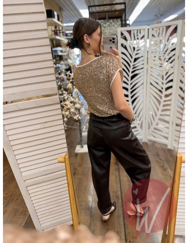Top Paillettes Thalia Oro