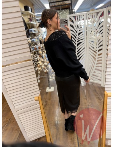 Longuette Ecopelle Emily Nero