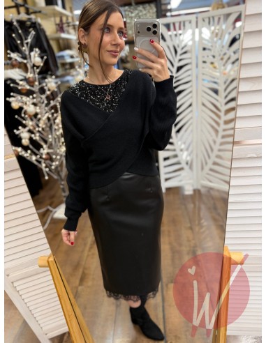 Longuette Ecopelle Emily Nero