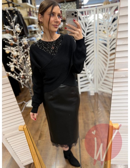 Longuette Ecopelle Emily Nero