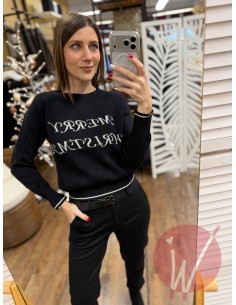 Maglia Merry Christmas Nero