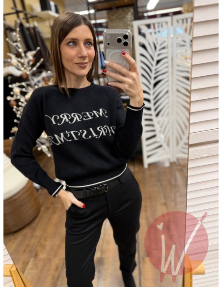 Maglia Merry Christmas Nero