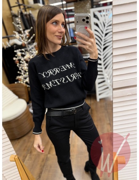 Maglia Merry Christmas Nero