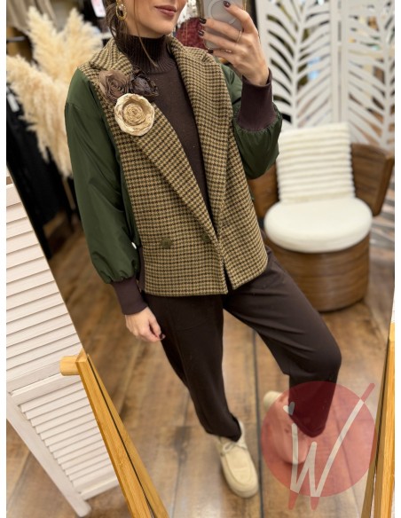 Bomber Rose Verde Militare