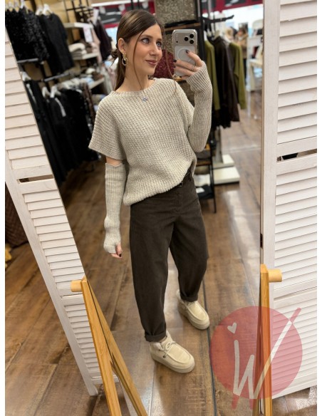 Pull Manicotti Marta Beige