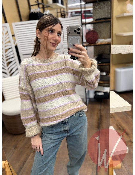 Pull Righe Annie Beige