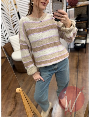 Pull Righe Annie Beige