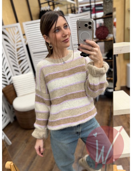 Pull Righe Annie Beige