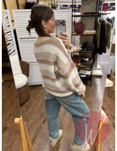Pull Righe Annie Beige