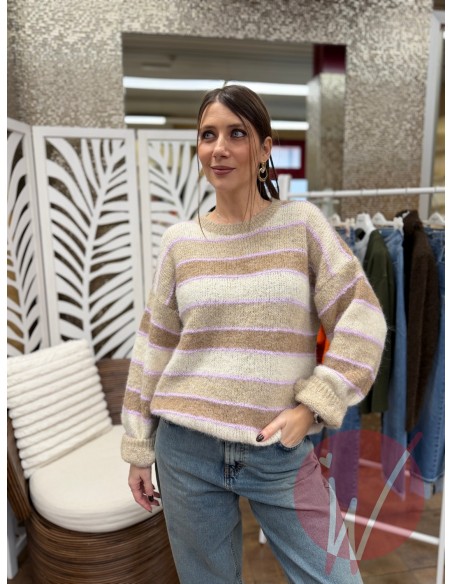Pull Righe Annie Beige
