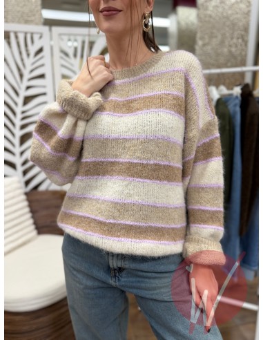 Pull Righe Annie Beige