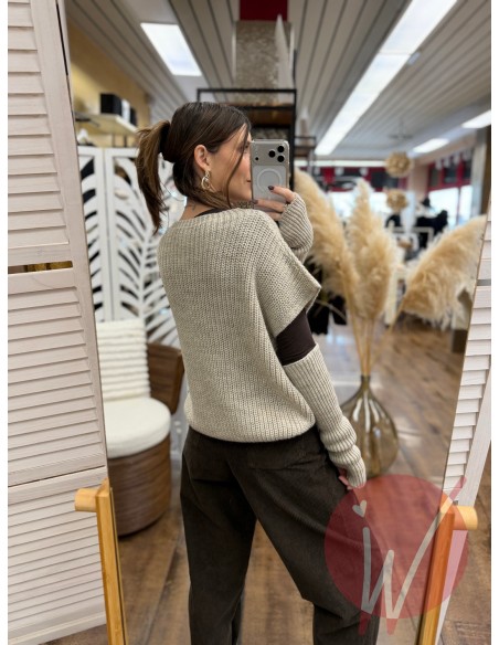 Pull Manicotti Marta Beige