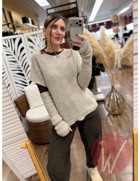 Pull Manicotti Marta Beige