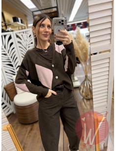 Cardigan Corto Rombi Moro