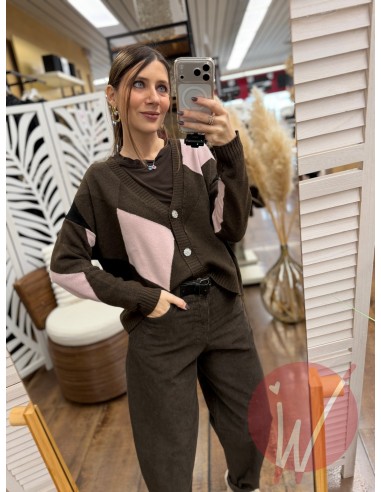 Cardigan Corto Rombi Moro