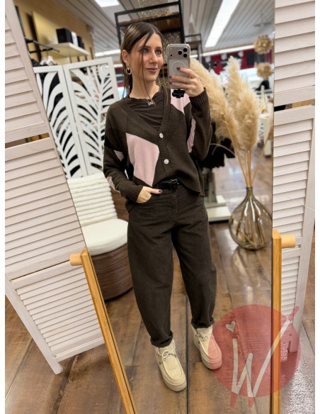 Cardigan Corto Rombi Moro