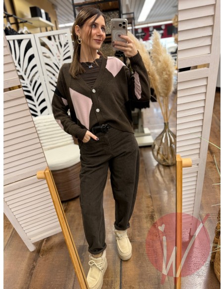 Cardigan Corto Rombi Moro