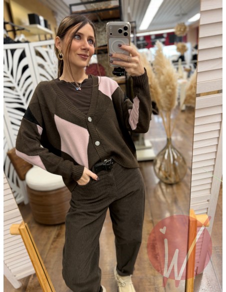 Cardigan Corto Rombi Moro