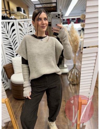 Pull Manicotti Marta Beige