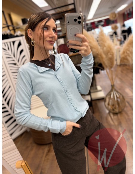 Cardigan Slim Sky