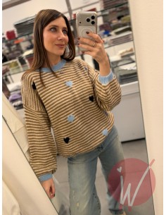 Pull Righe Lucy Cammello