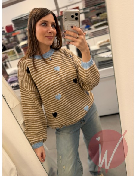 Pull Righe Lucy Cammello