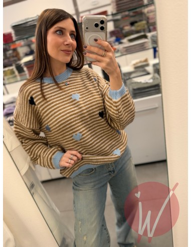 Pull Righe Lucy Cammello