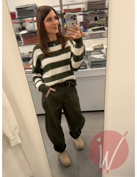 Pantalone Boston Ecopelle Militare