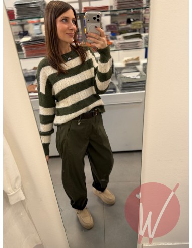 Pantalone Boston Ecopelle Militare