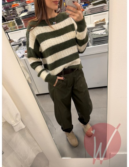 Pantalone Boston Ecopelle Militare