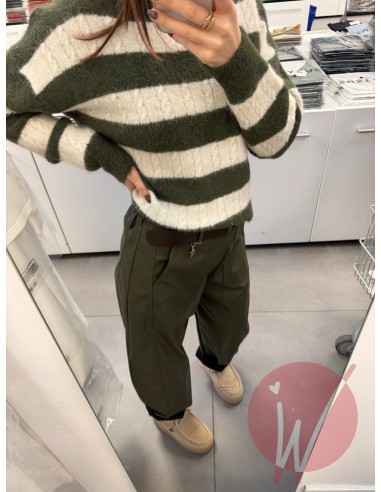 Pantalone Boston Ecopelle Militare